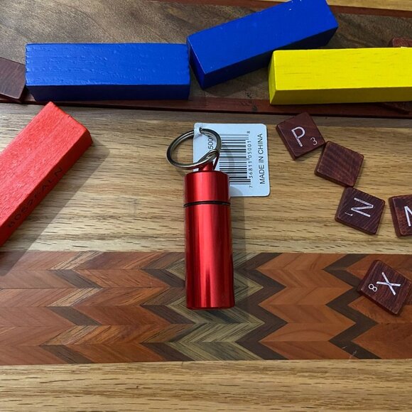 Red - Pill Box Key Ring - Picture 2 of 4